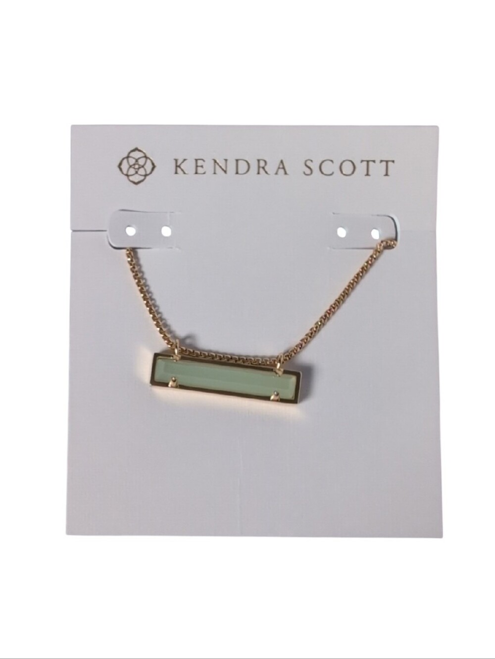 Kendra Scott Leanor Gold Chalcedony Bar Necklace